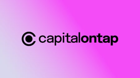 Logo of 'capitalontap' displayed on a gradient background transitioning from light blue on the left to pink on the right.